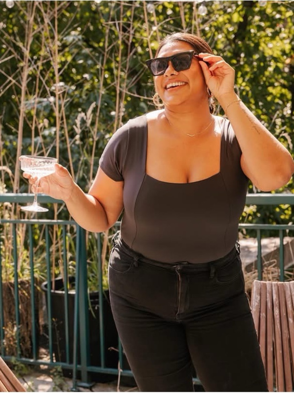 Smash + Tess Terra Square-Neck Short Sleeve Bodysuit XL